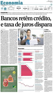 Correio Braziliense - Bancos retem crédito e taxa de juros dispara